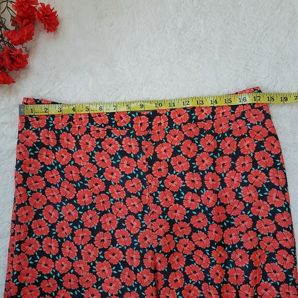 ETT:TWA Anthropologie Virginie Flared Poppy Print Pants - Picture 6 of 10
